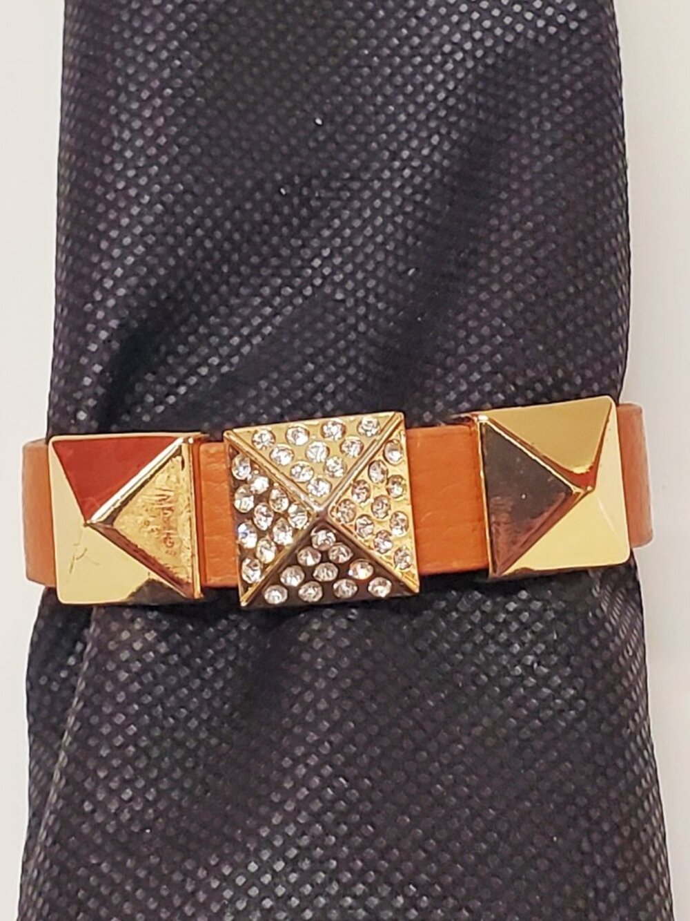 Pave Pyramid Stud Rhinestone Bracelet